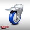 Service Caster 4 Inch SS Blue Polyurethane Wheel Swivel Bolt Hole Caster with Total Lock Brake SCC-SSBHTTL20S414-PPUB-BLUE - alternate 1